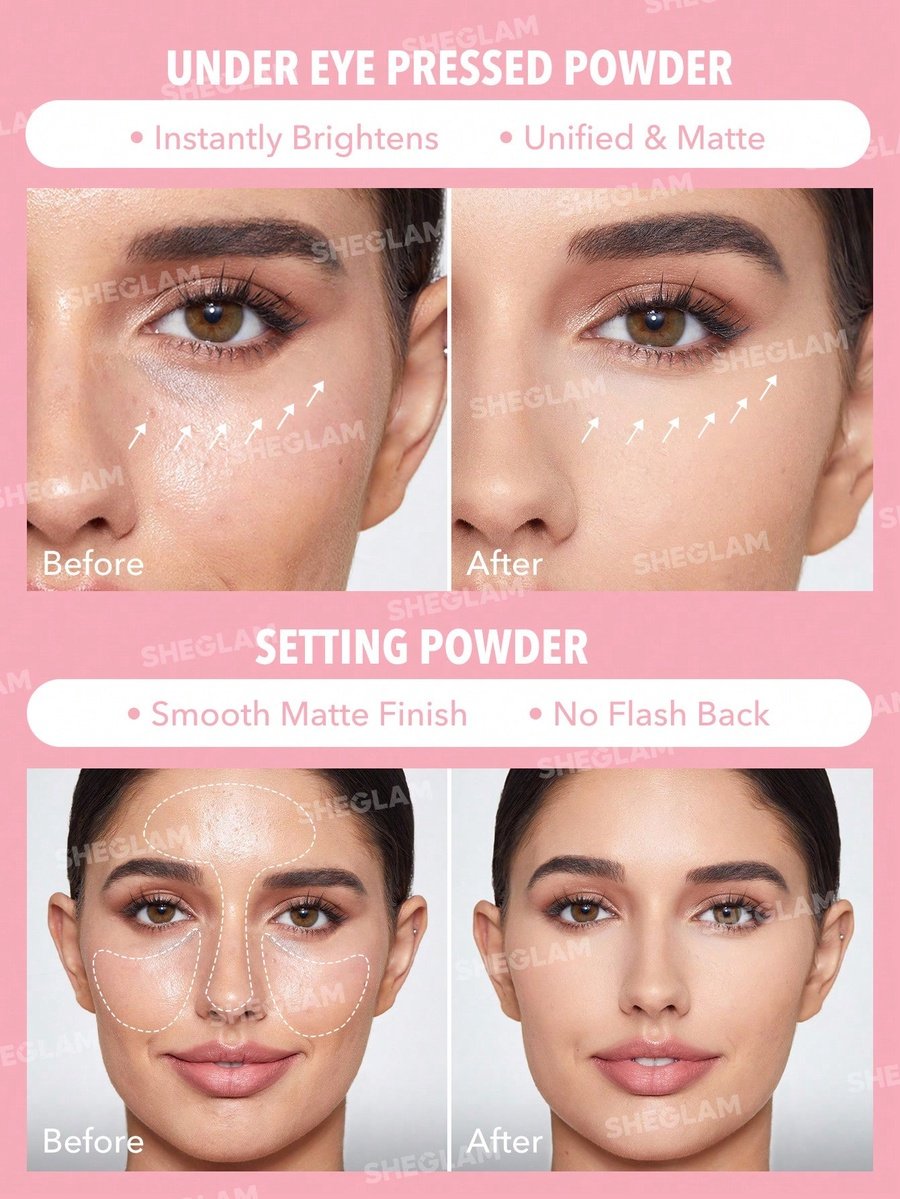 SHEGLAM Insta-Ready Face & Under Eye Setting Powder | 2 in 1