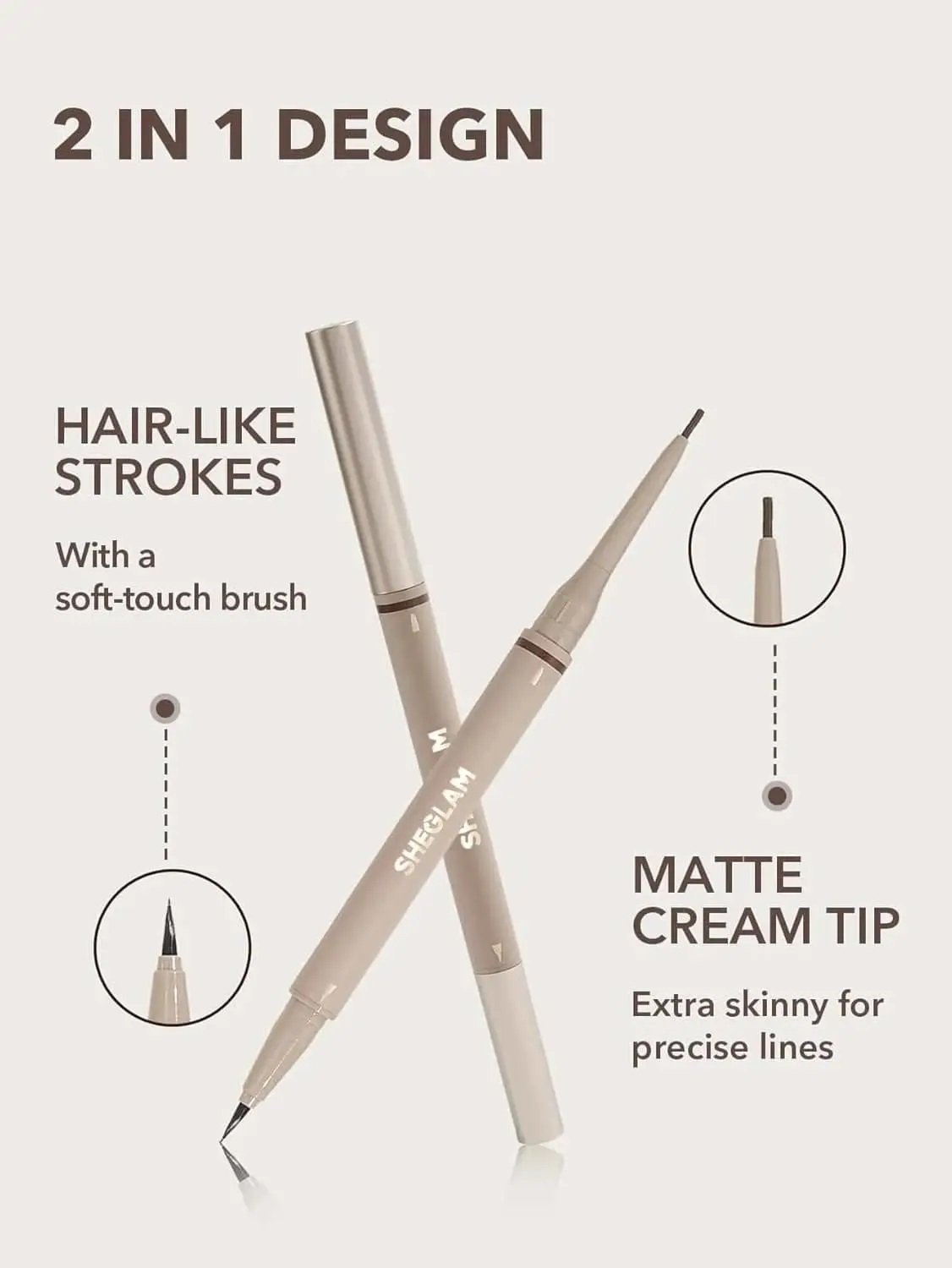 SHEGLAM Brows On Demand 2 in 1 Eyebrow Pencil & Gel