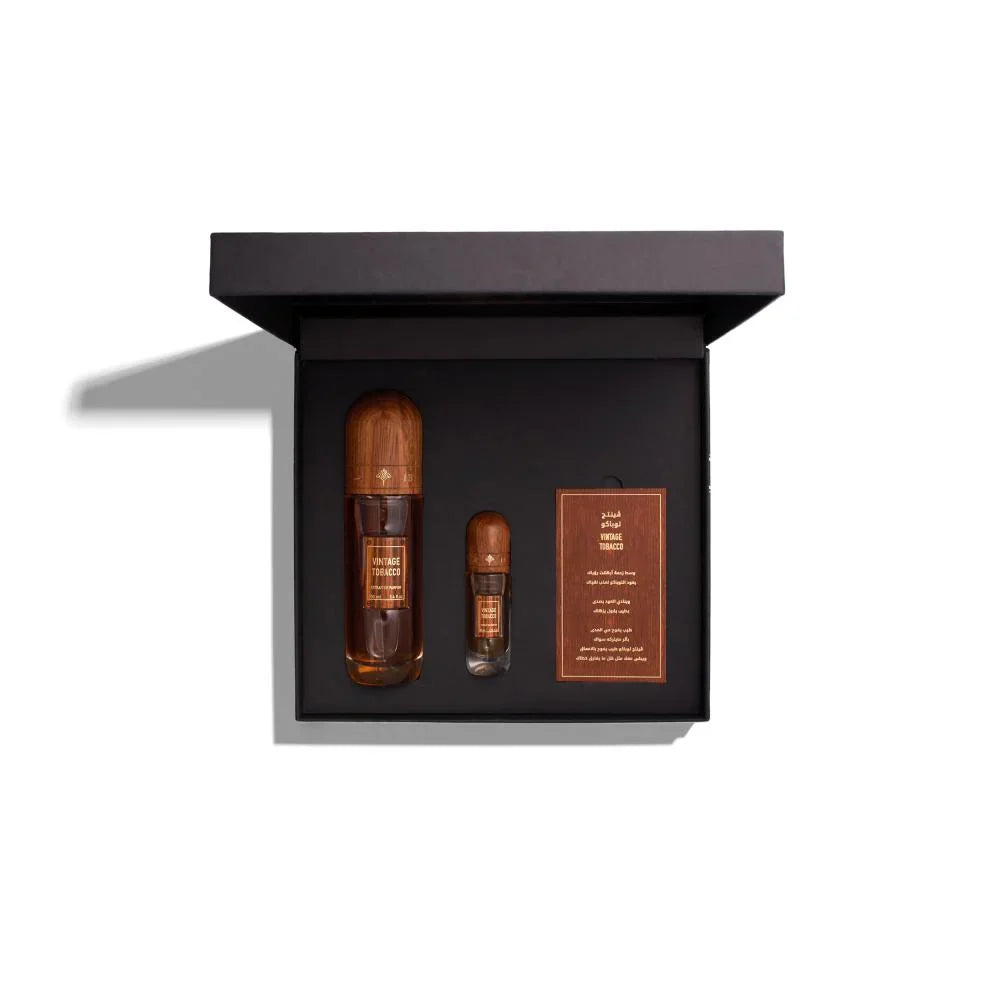 بوكس فينتج توباكو من ابراق - 100 مل + 10 مل + هدية حامل العطر | للجنسين