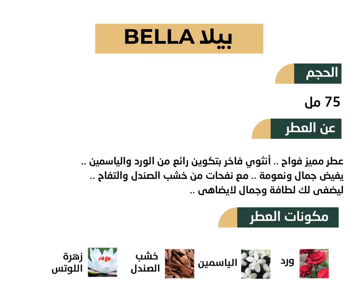 عطر بيلا Bella من رسيس – 75 مل | للنساء