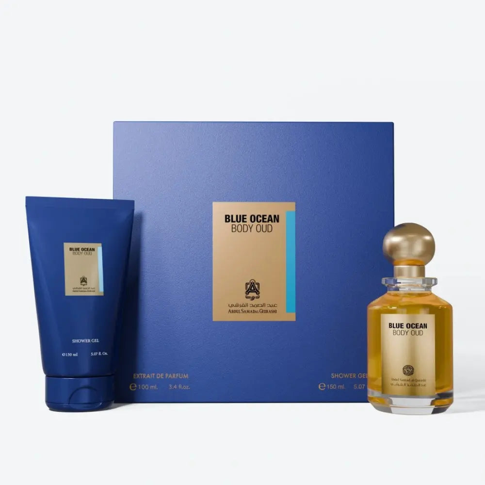 مجموعة بودي عود بلو أوشن من عبدالصمد القرشي – عطر 100 مل + شاور جل 150 مل | للجنسين