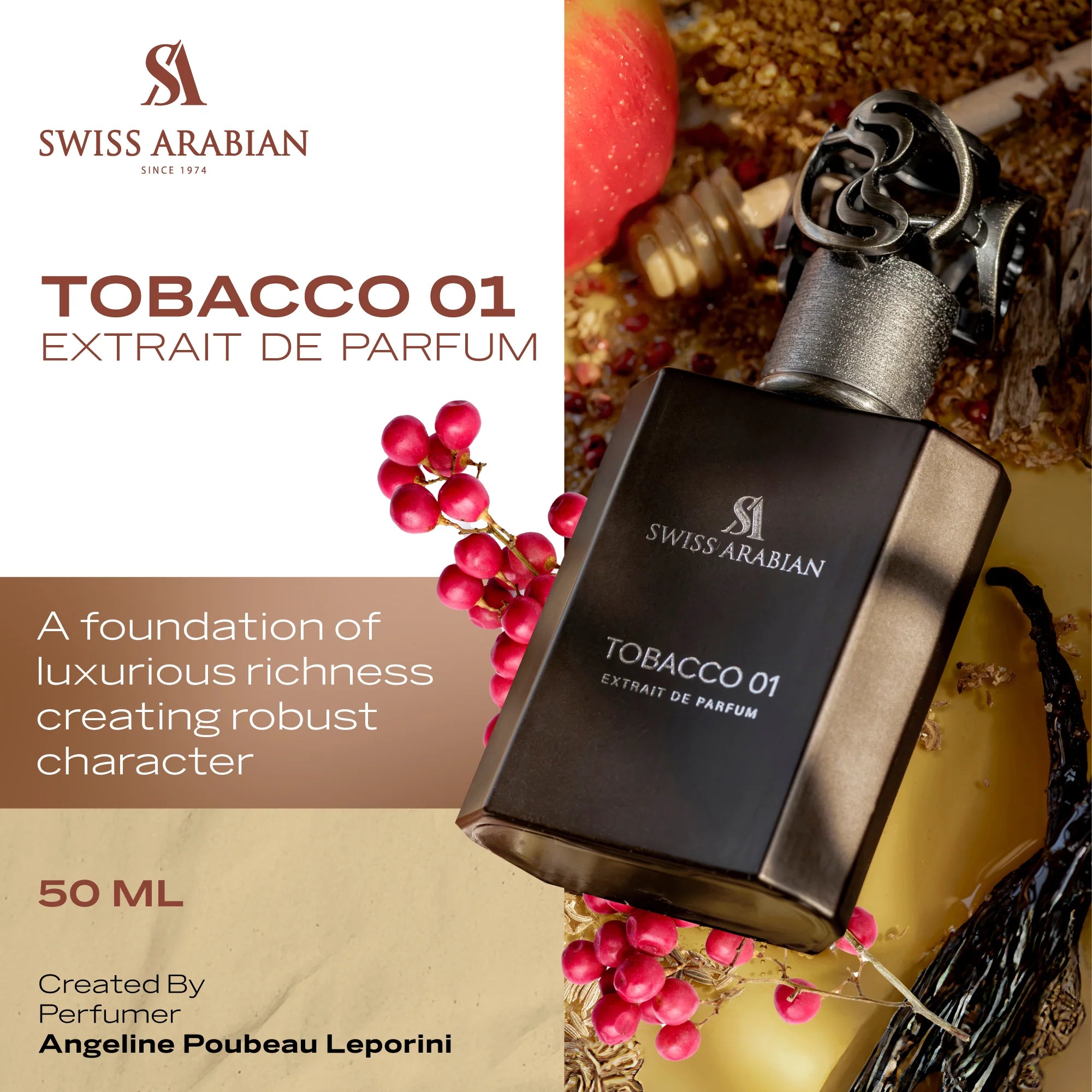 عطر توباكو 01 المركز من سويس اربيان - 50 مل للجنسين