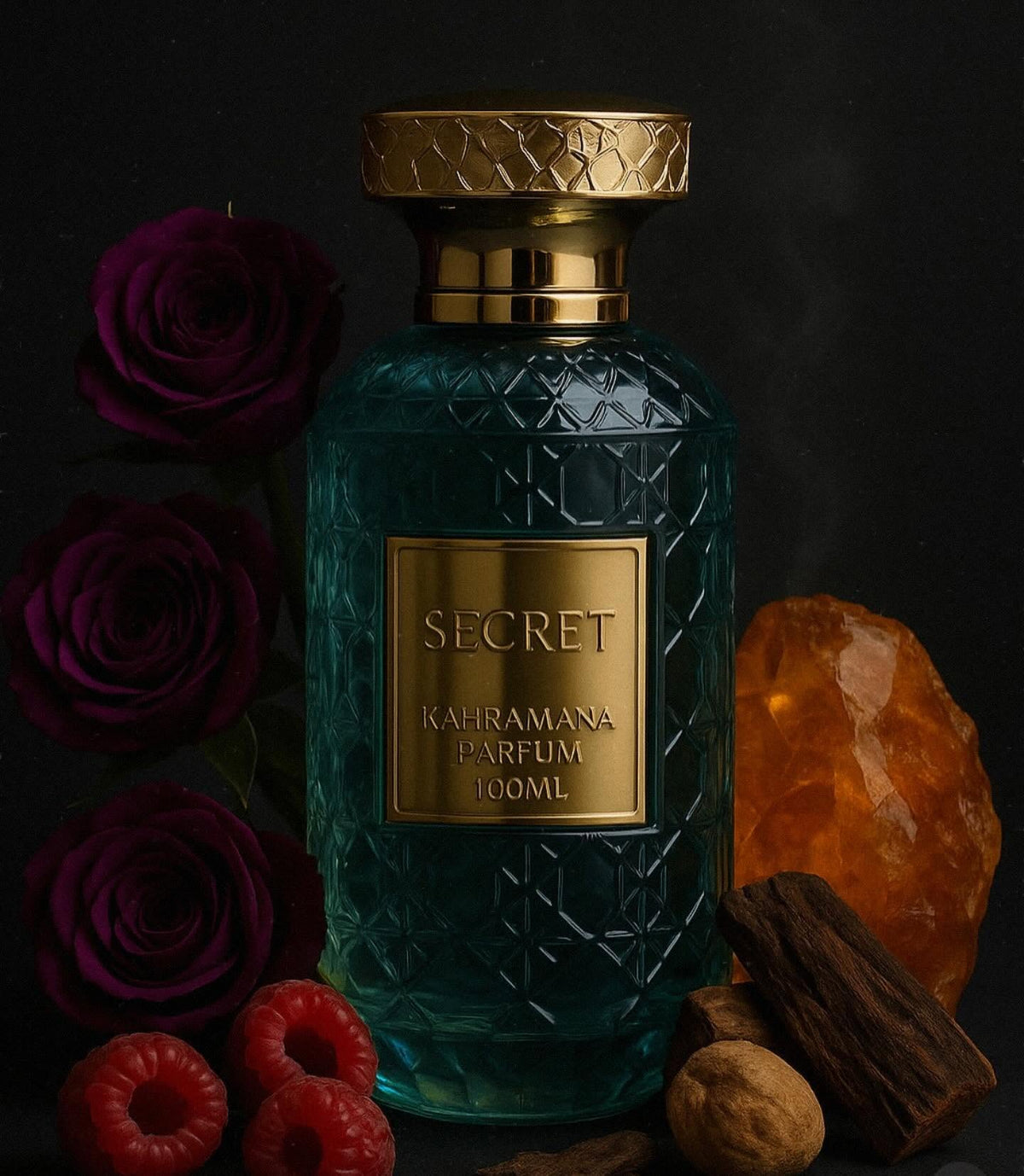 عطر سكرت من كهرمانة 100 مل للجنسين، بنفحات الورد البنفسجي، التوت وأخشاب | سمسم ورلد – صورة 2