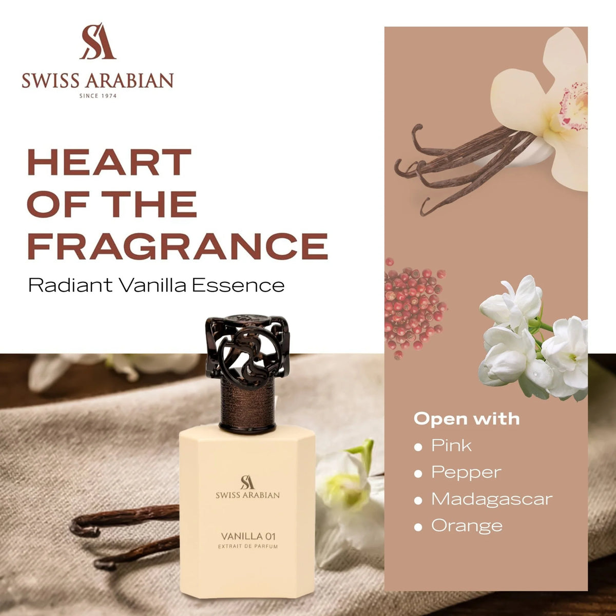 عطر فانيلا 01 من سويس أربيان – 50 مل | للجنسين | سمسم ورلد – صورة 4